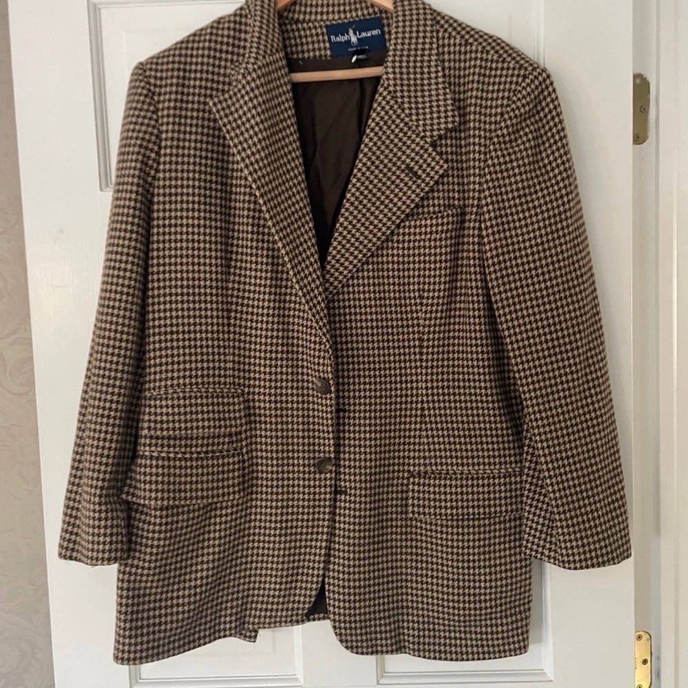 Ralph Lauren Brown and Black Houndstooth Jacket